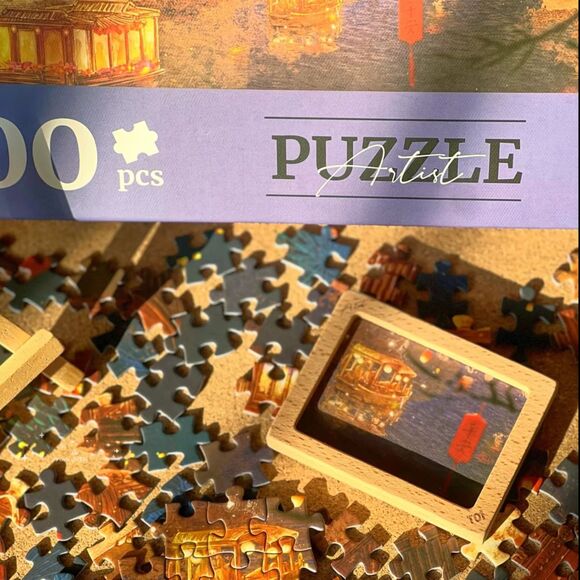 Night Mooring at Qinhuai 1000 Piece Jigsaw Puzzle - Picture 3 of 5